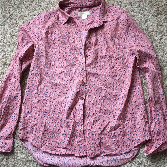 Maeve for Anthropologie. Pink floral button down - Picture 3 of 4